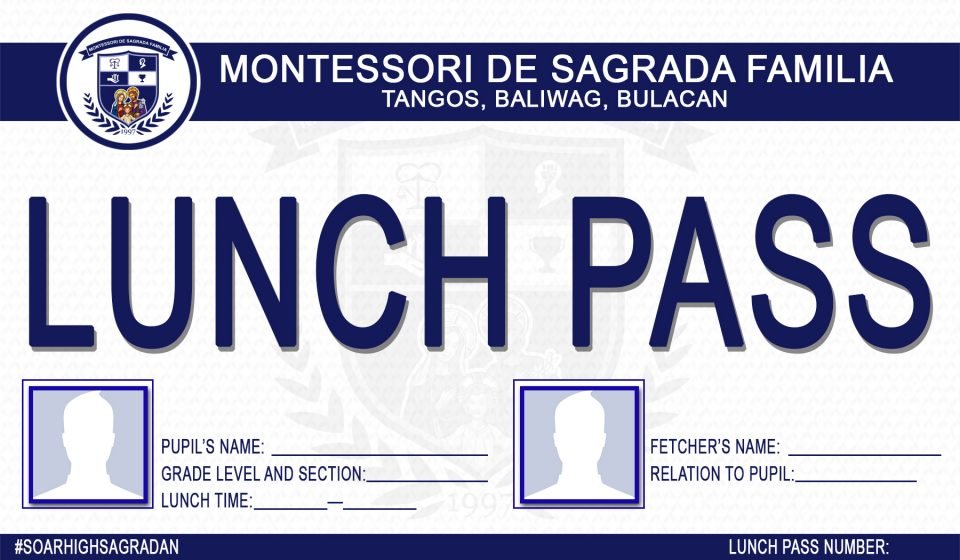 Elementary Department Lunch Pass 2017-2018