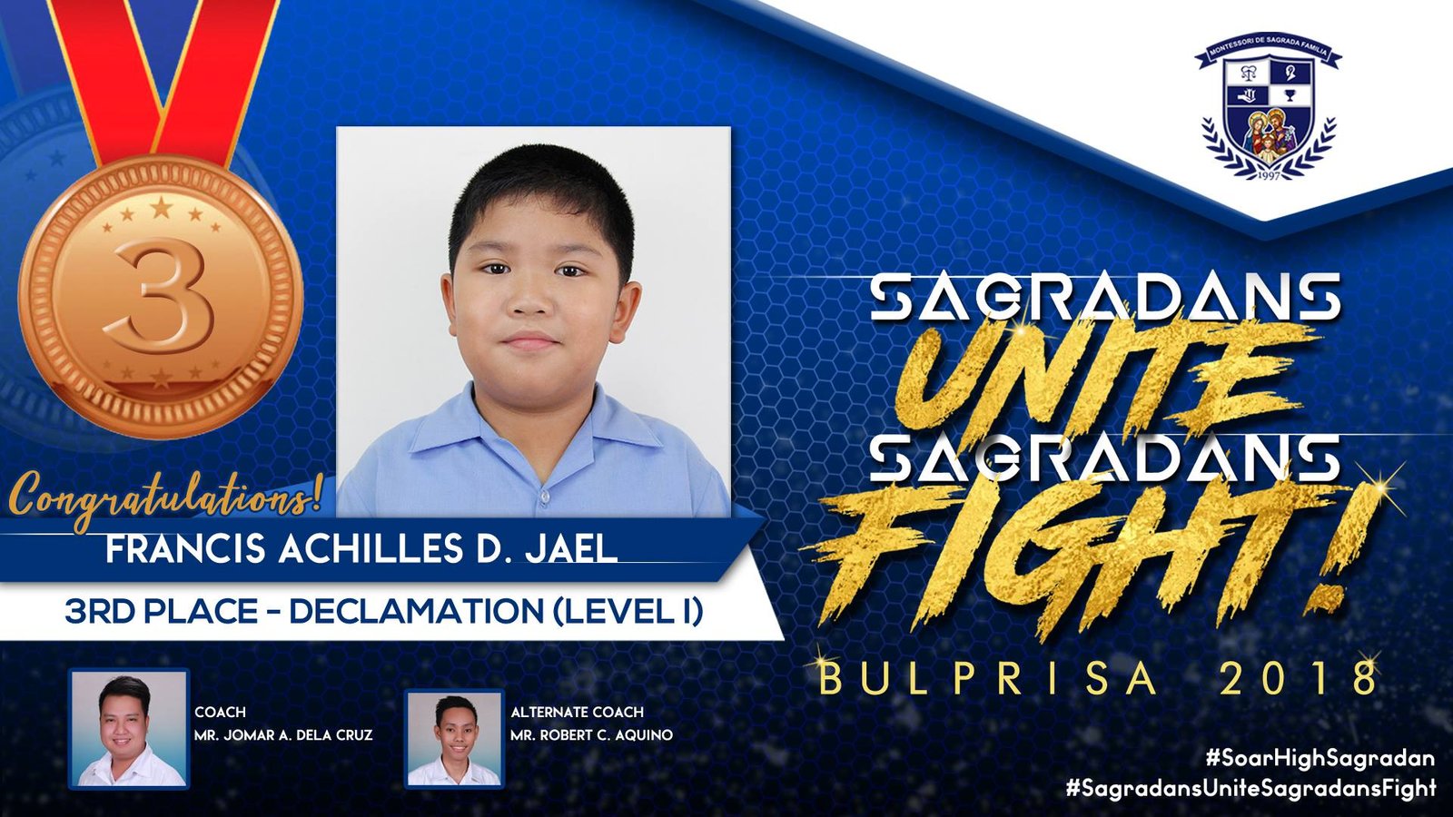 Jael captures bronze, advances in provincial declamation meet