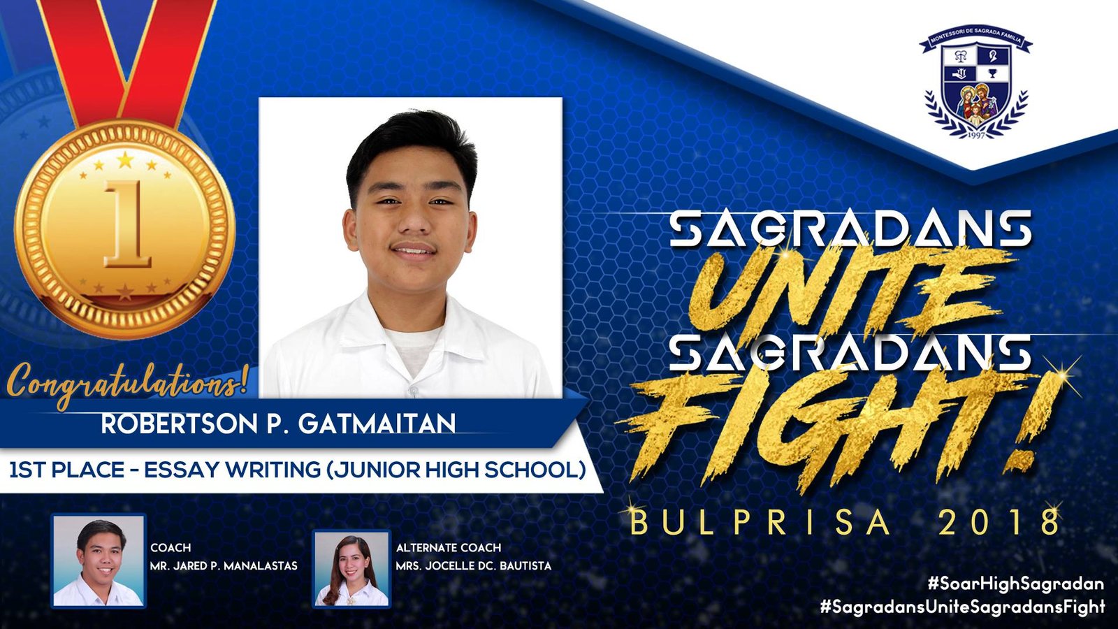 Grade 10 stude champs in Essay Writing