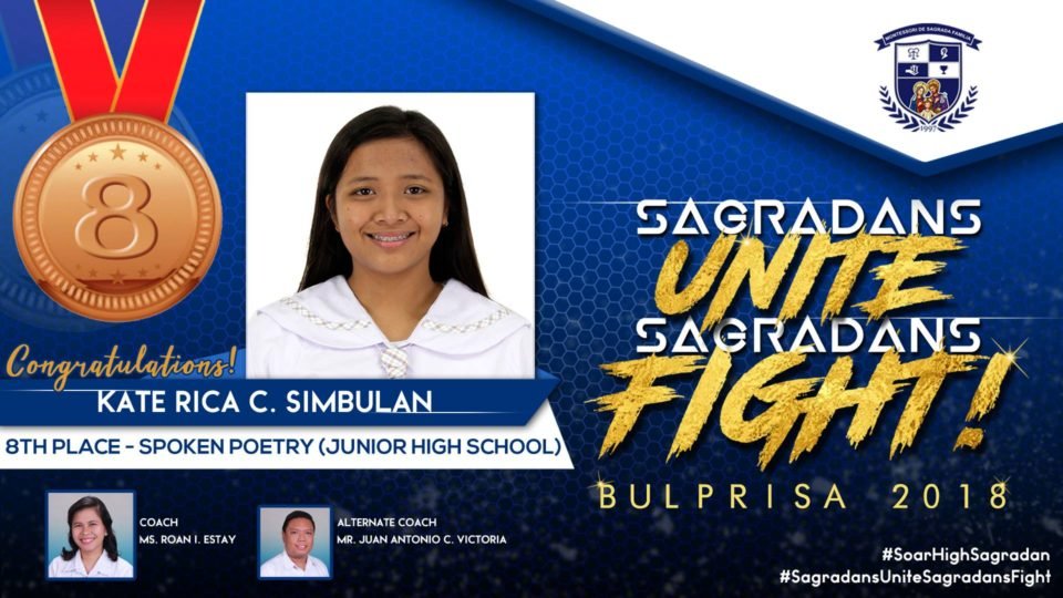 Simbulan, iniuwi ang ika-8 pwesto sa Spoken Poetry Simbulan, iniuwi ang ika-8 pwesto sa Spoken Poetry