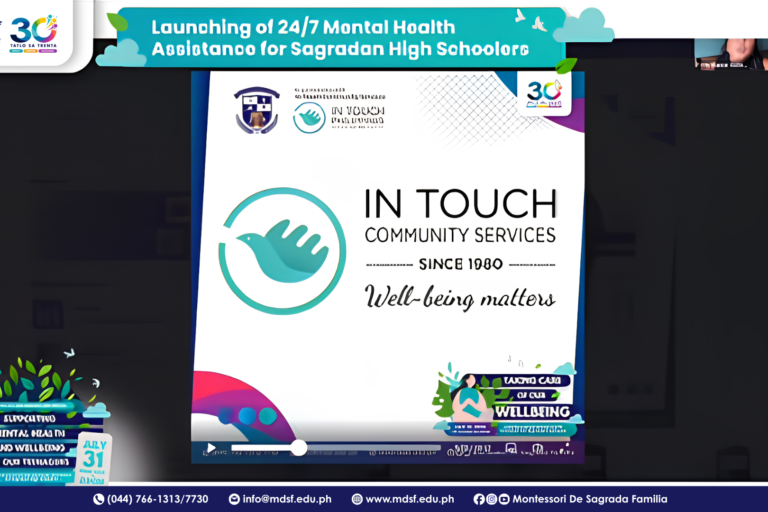 Mental Health Matters: MDSF Launches 24/7 Support Services | Montessori De Sagrada Familia, Inc | Tangos, Baliwag, Bulacan